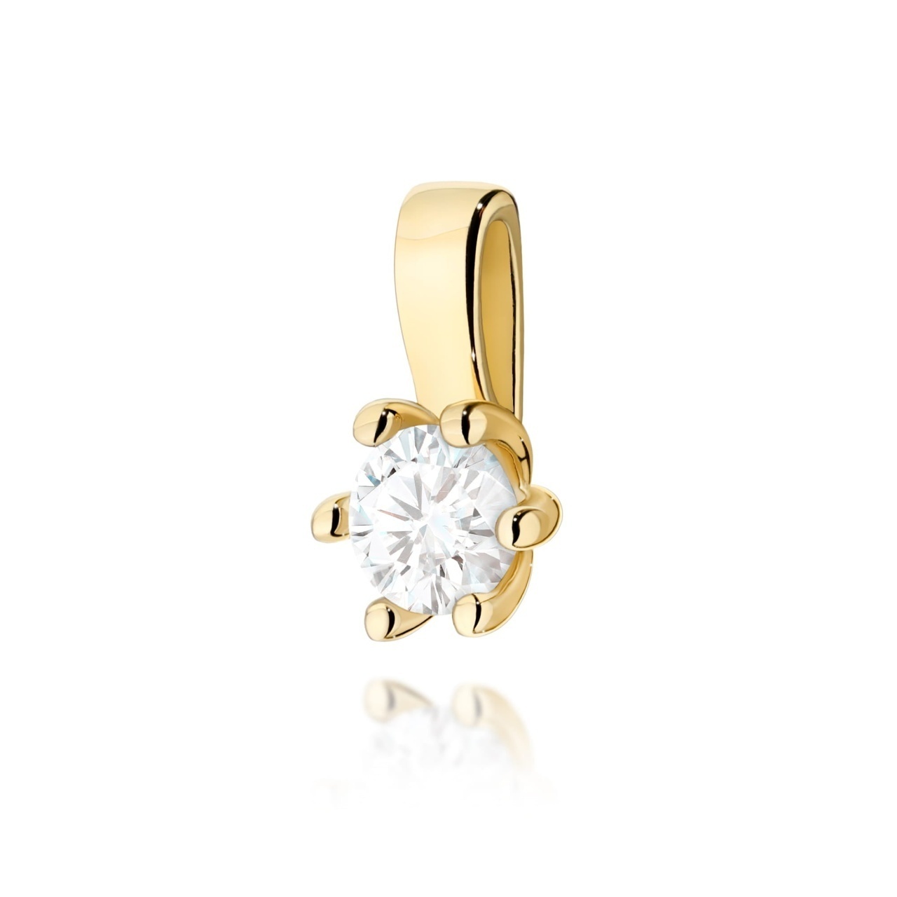 Pandantiv Aur 14K cu Diamant Natural 0.15 ct