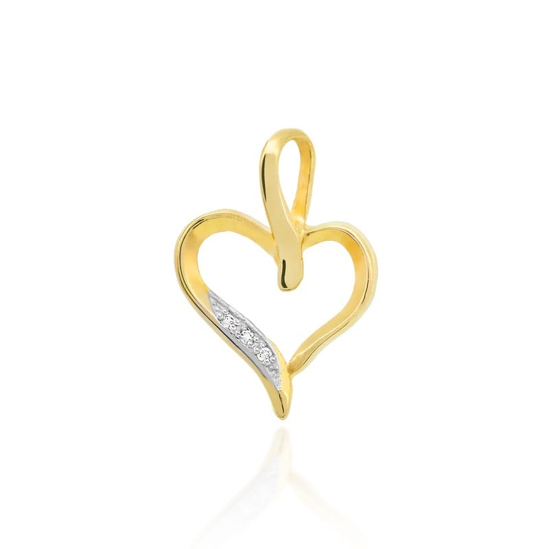 Pandantiv Aur 14K cu Diamante Naturale 0.01 ct