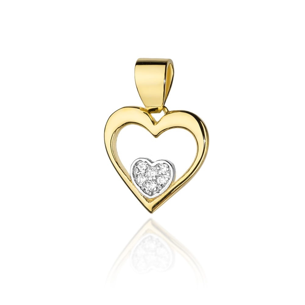 Pandantiv Aur 14K cu Diamante Naturale 0.05 ct