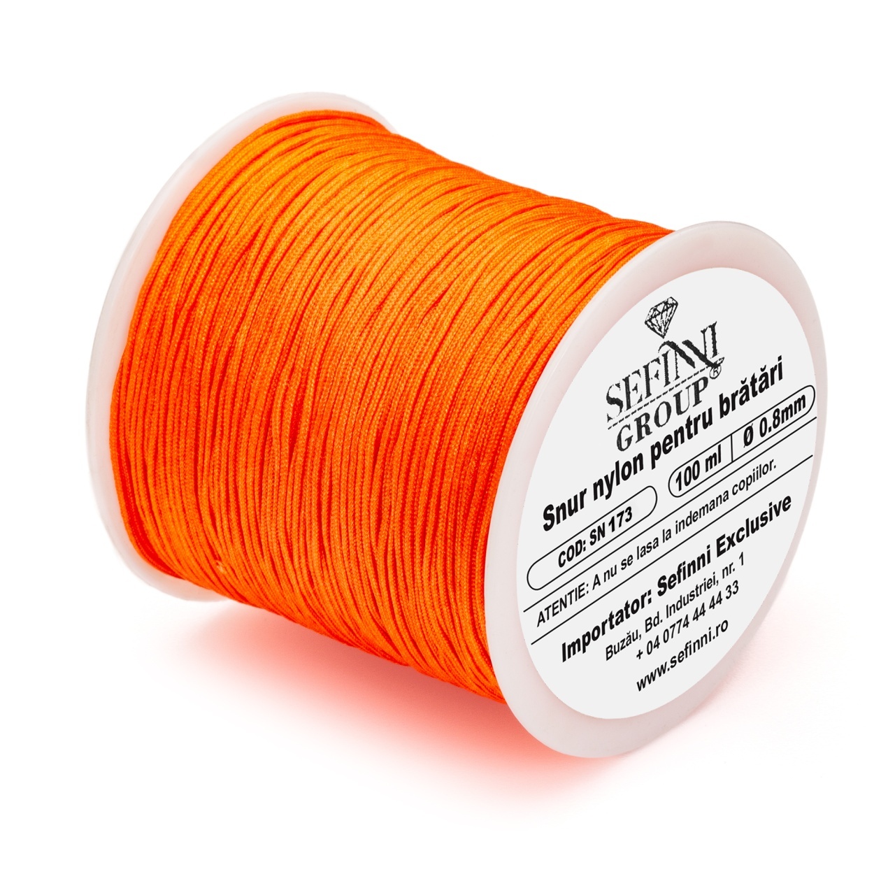 Rola snur 100m x 0.8mm - portocaliu tangerine