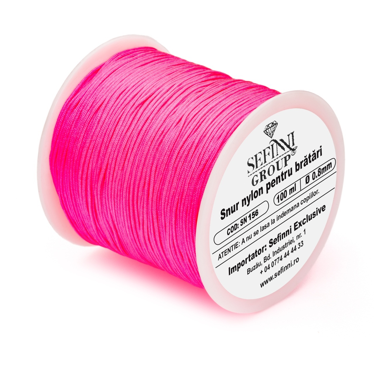 Rola snur 100m x 0.8mm - roz neon