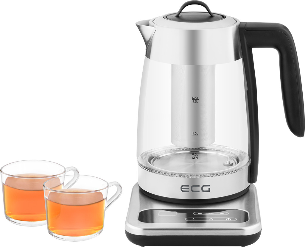 Fierbator Electric Cu Infuzor Pentru Ceai Ecg Rk 1891 Infuso 18 L 2200W Otel Inoxidabil Si Sticla