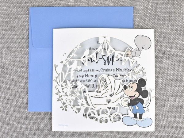 Invitatie de botez gravura Mickey 15710