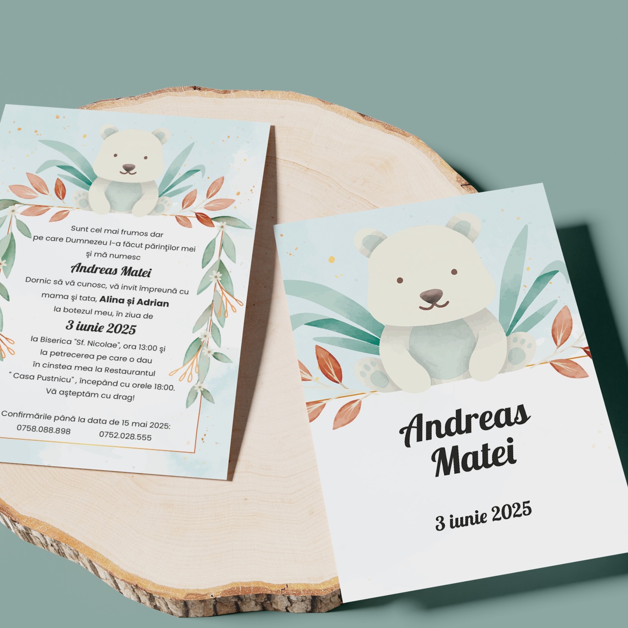 Invitatie de botez urs polar