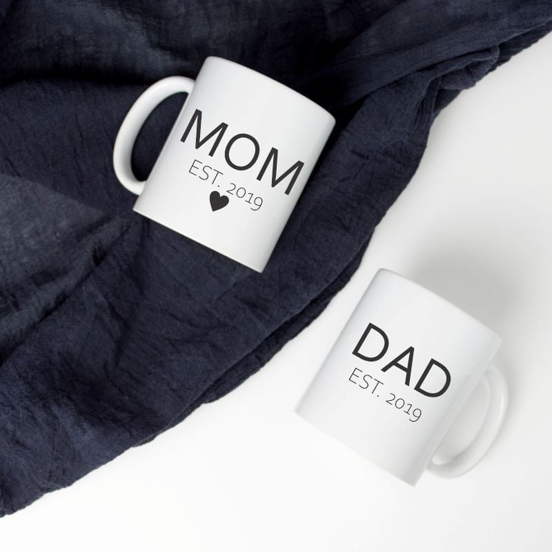 Set de doua cani personalizate MOM & DAD