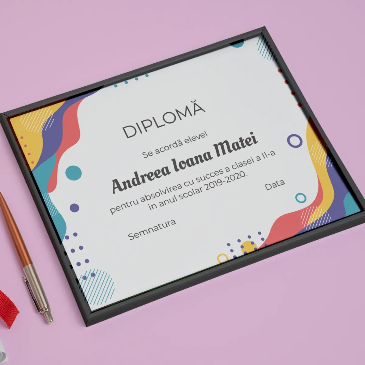 Diploma personalizata abstracta