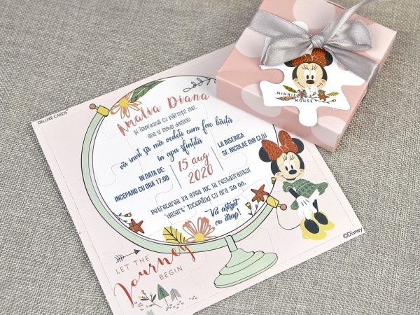 Invitatie de botez puzzle Minnie 15711