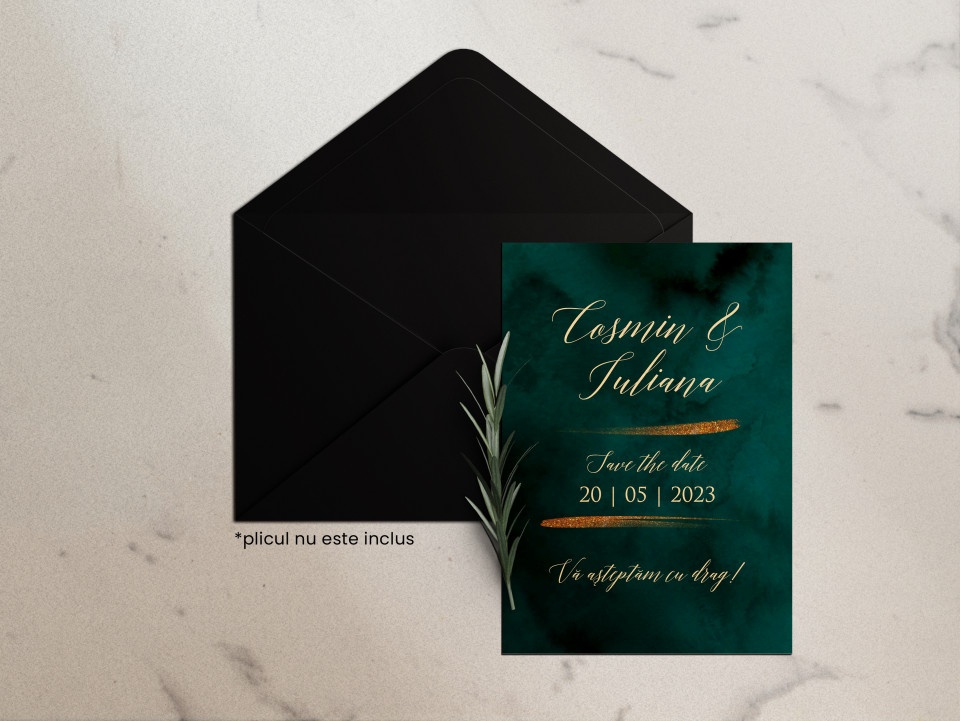 Invitatie de nunta DEEP GREEN