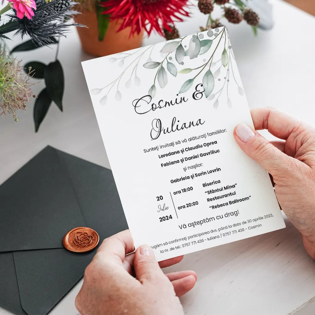 Invitatie de nunta Leafs Green 2