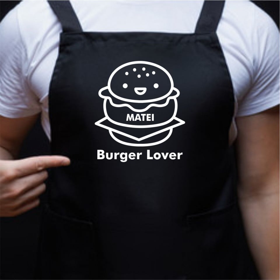 Sort de bucatarie personalizat Burger Lover