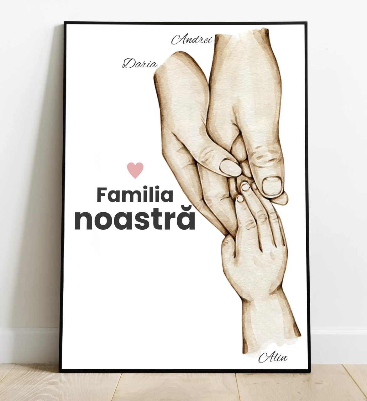 Tablou personalizat Familia noastra - 3 membri