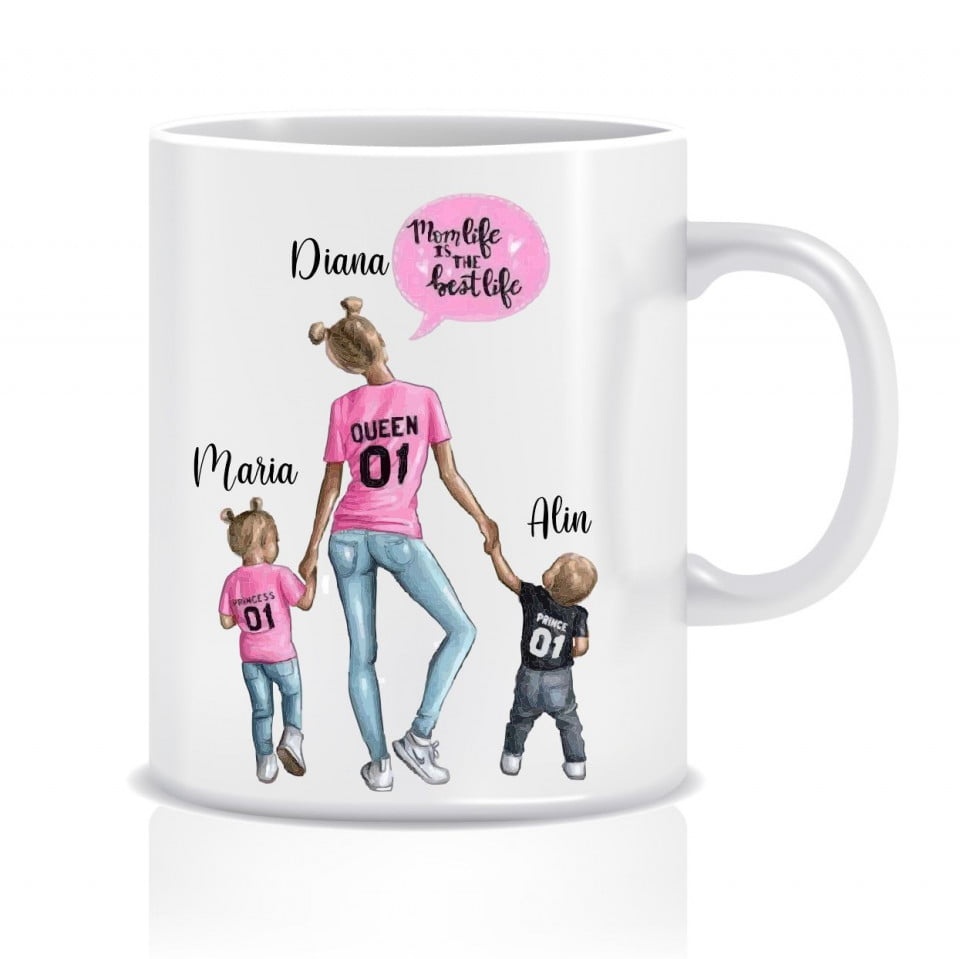 Cana personalizata mama si copii - MOM&CHILDRENS