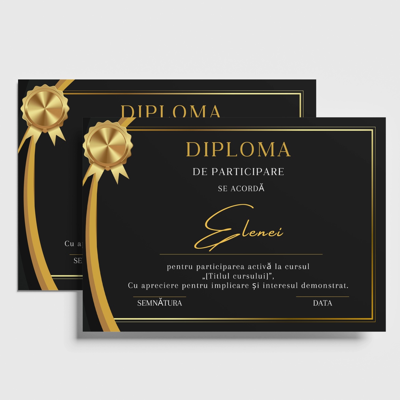Diploma personalizata black and gold