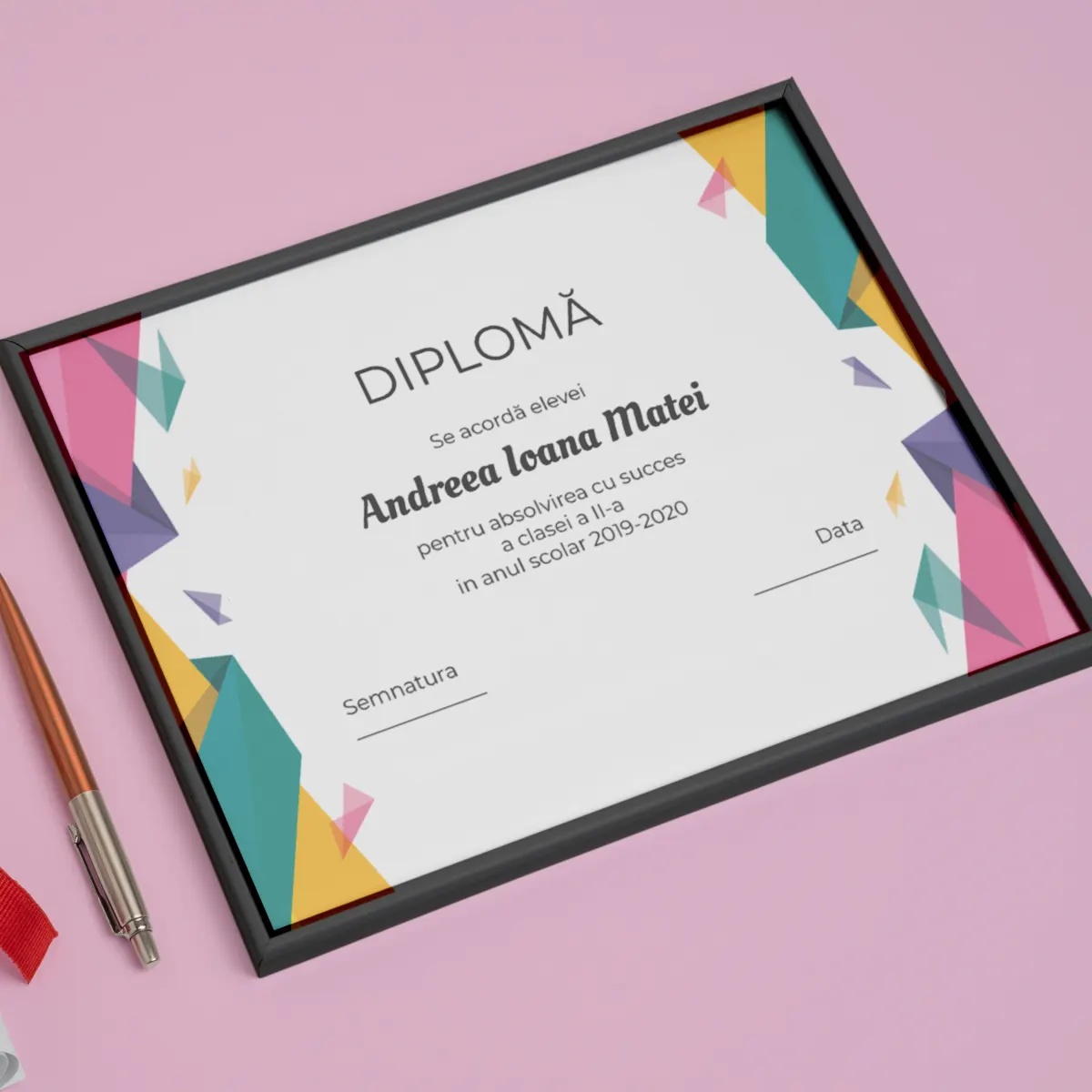 Diploma personalizata forme geometrice