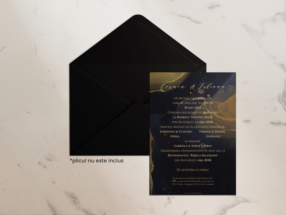 Invitatie de nunta GOLDEN