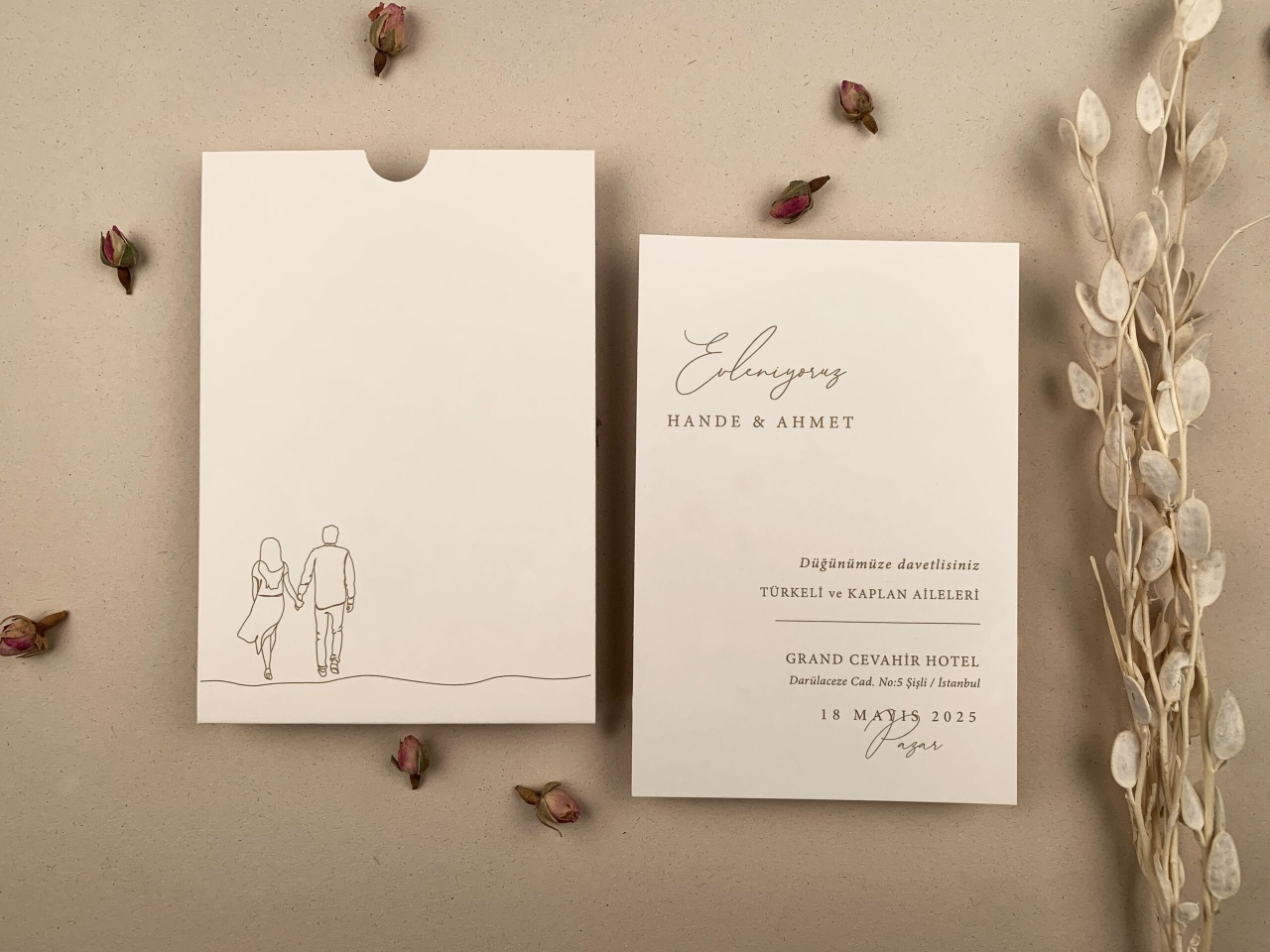 Invitatie eleganta cu detalii caligrafice si vibe poetic – 12271