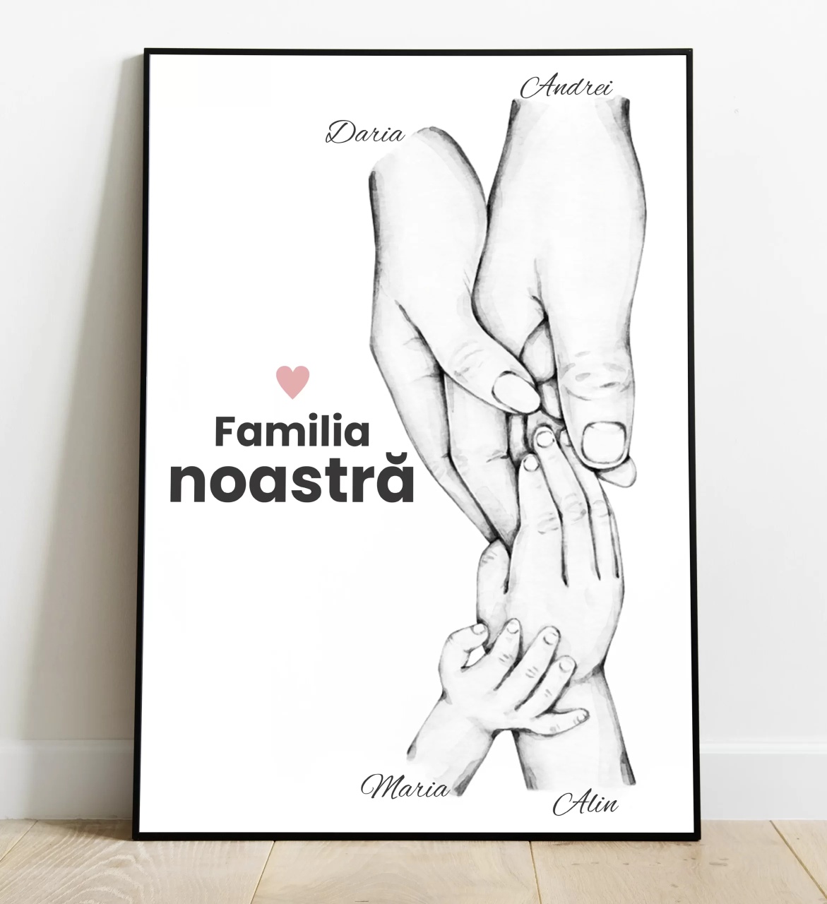 Tablou personalizat Familia noastra - 4 membri