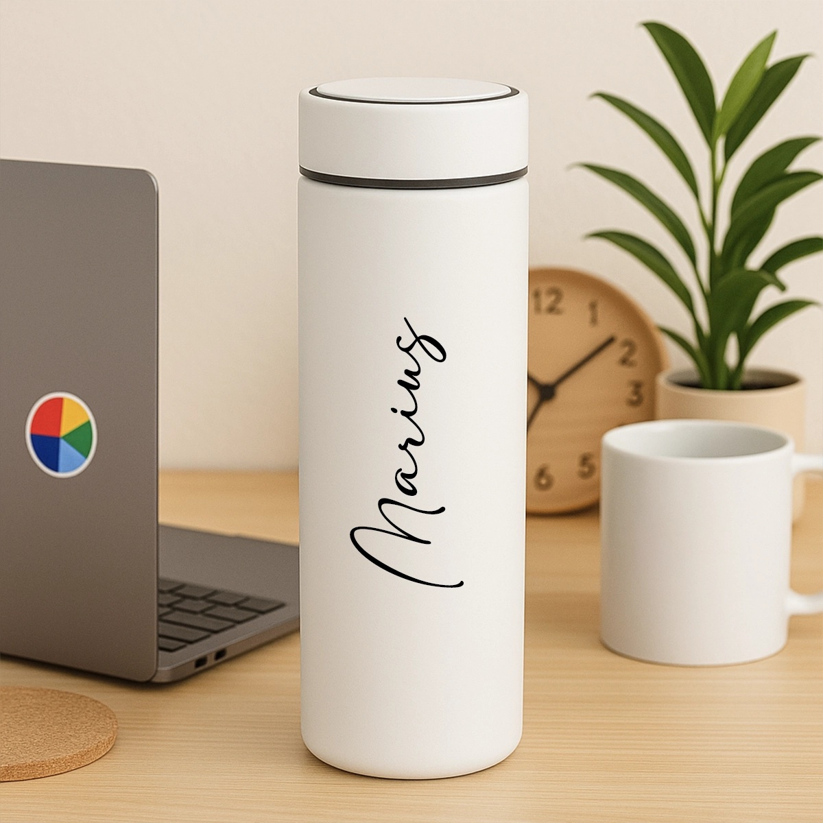 Termos personalizat cu nume, metalic, 500ml