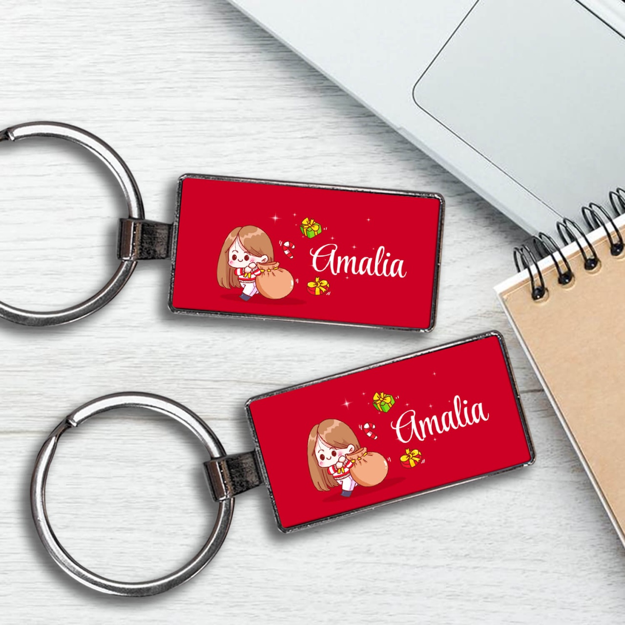 Breloc personalizat cu nume motive de Craciun