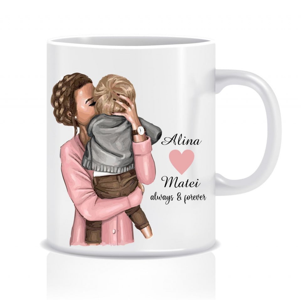 Cana personalizata mama si fiul MOM&SON II