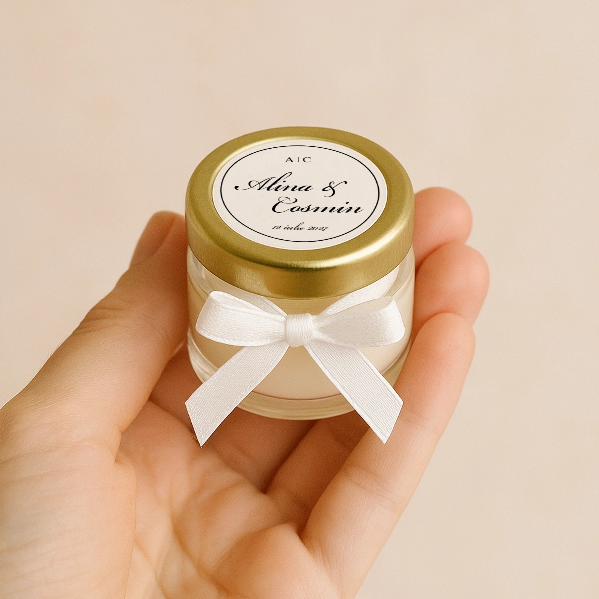 Marturie lumanare parfumata in borcan mini