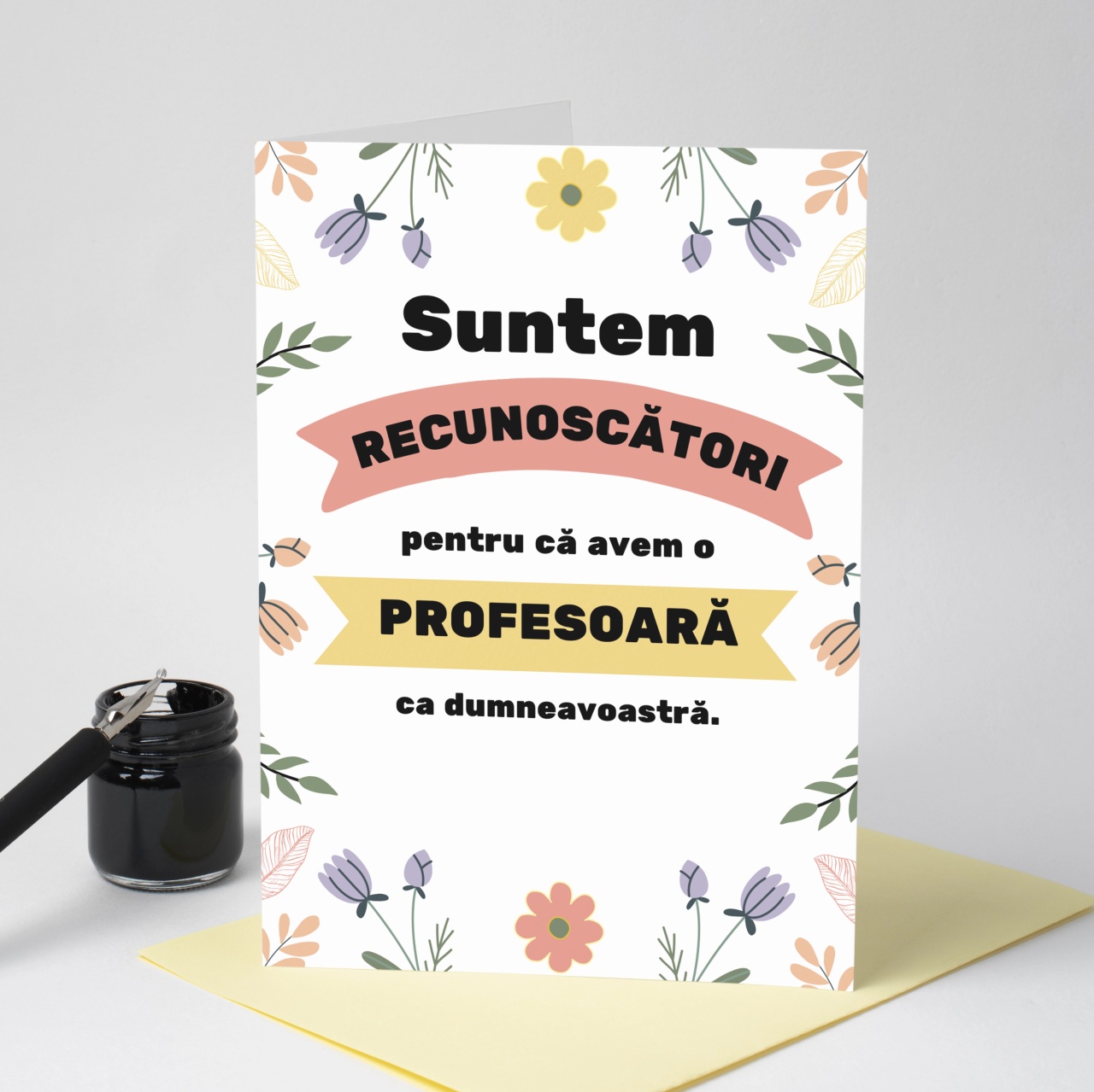 Felicitare cu text de recunostinta