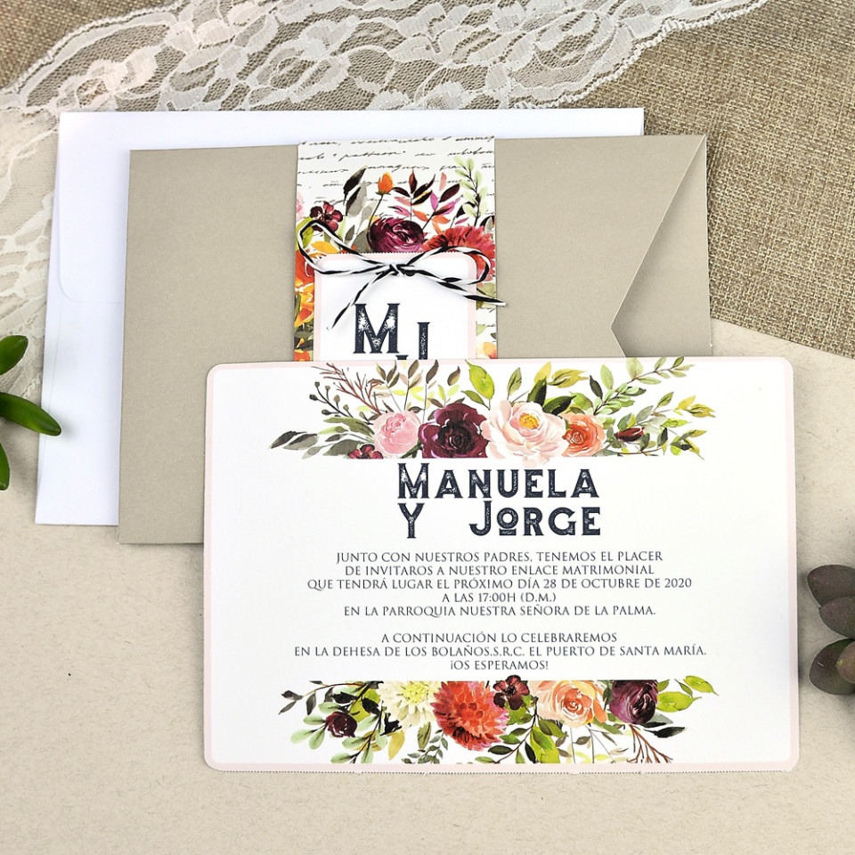 Invitatie de nunta florala 39614