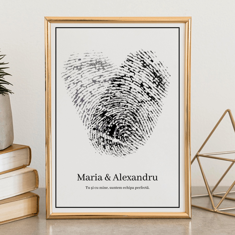 Tablou personalizat pentru cupluri finger print