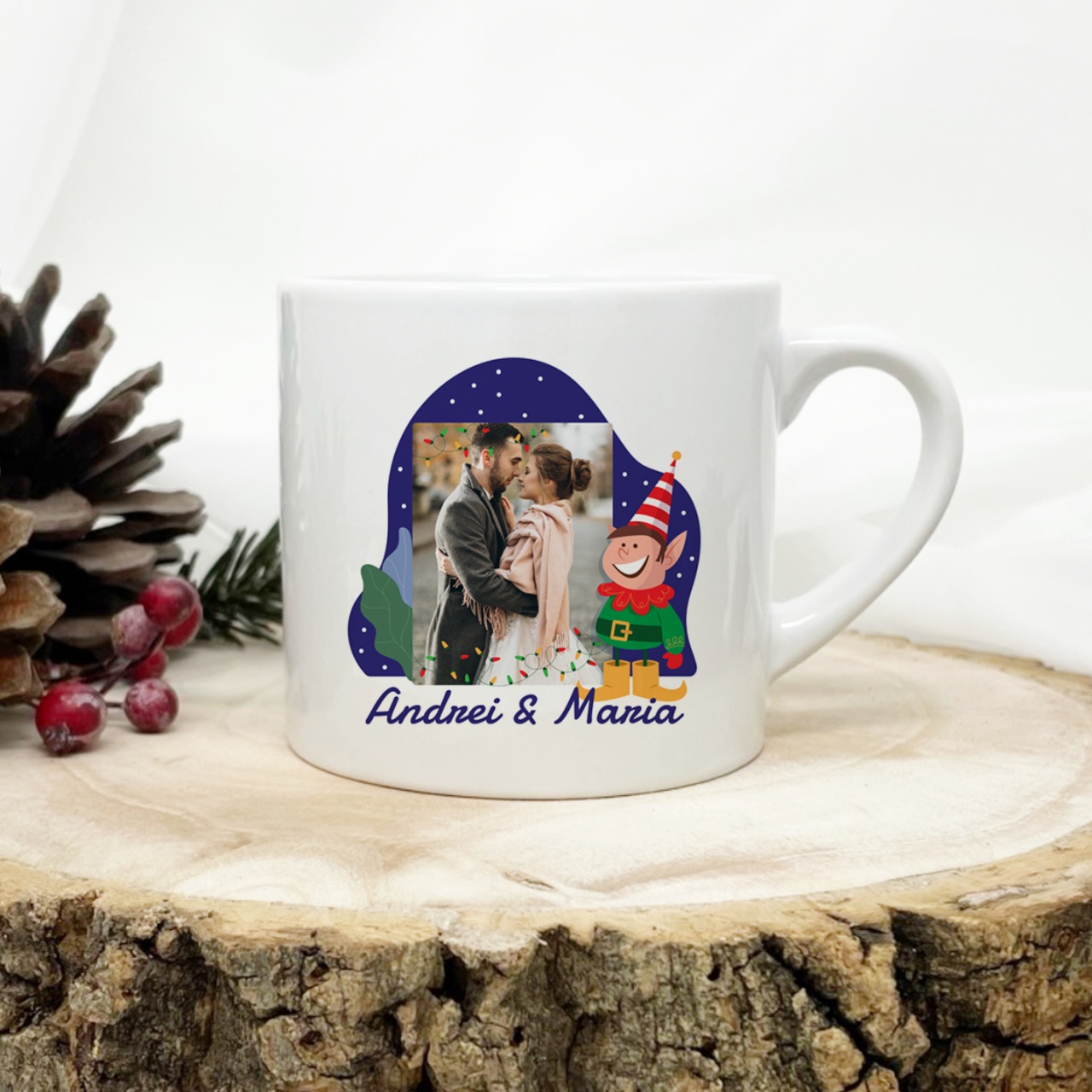 Cana de espresso personalizata cu o fotografie spiridus