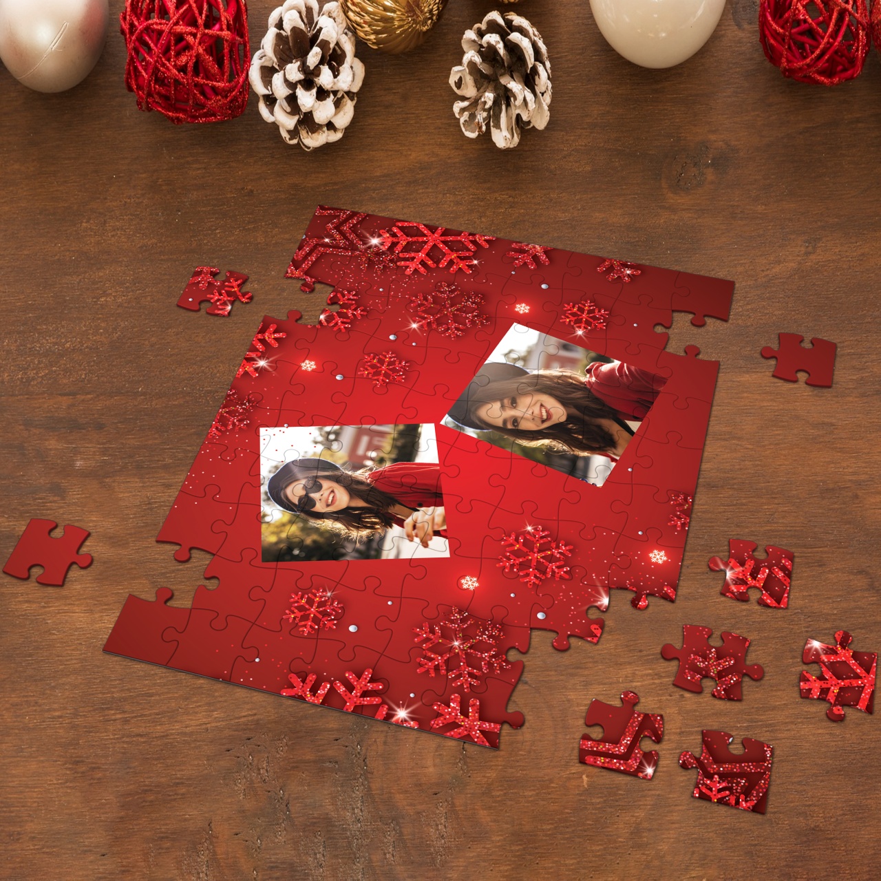 Puzzle personalizat cu 2 fotografii de Craciun