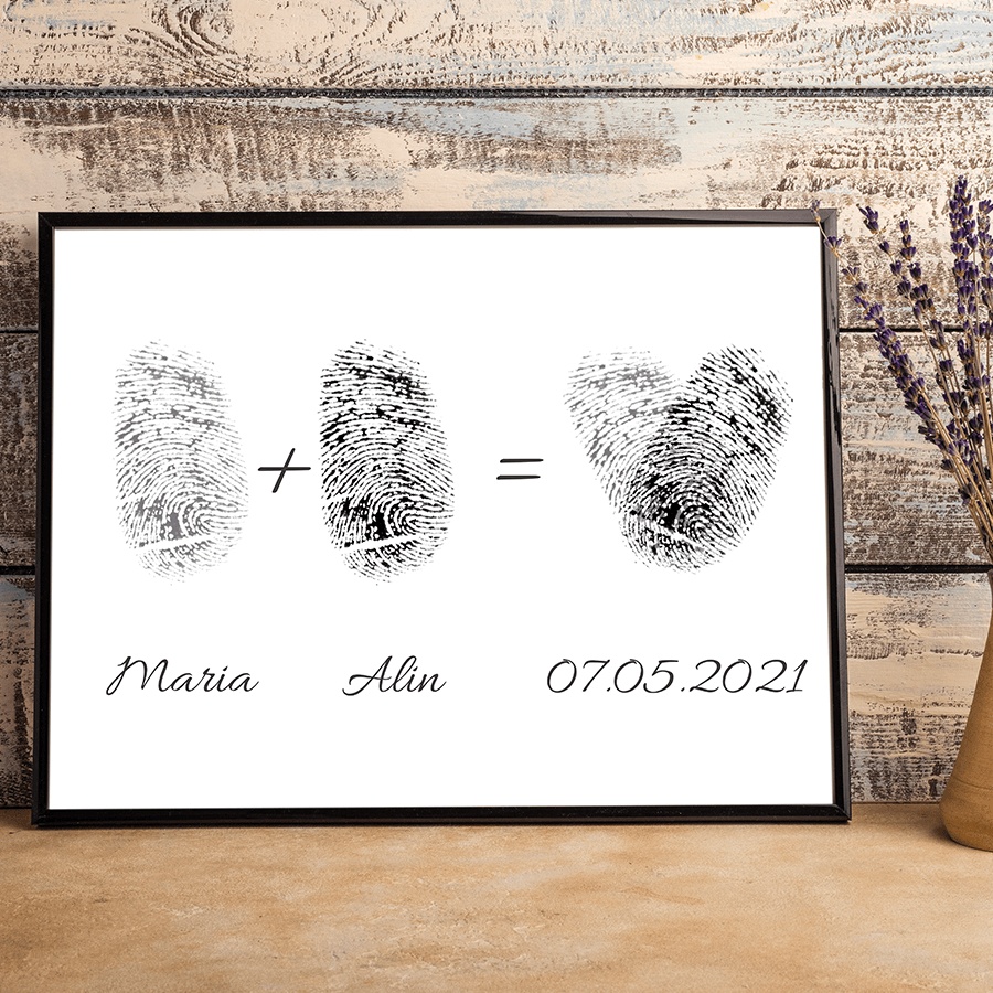 Tablou personalizat cuplu finger prints