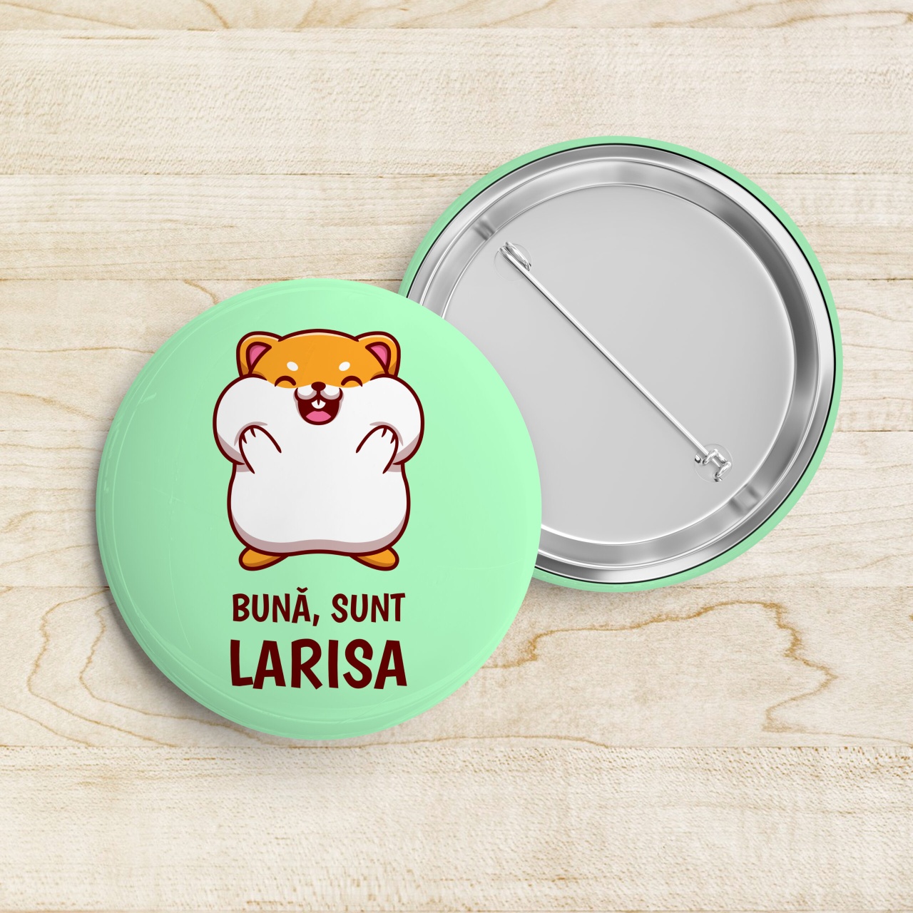 Insigna personalizata cu nume Hamster