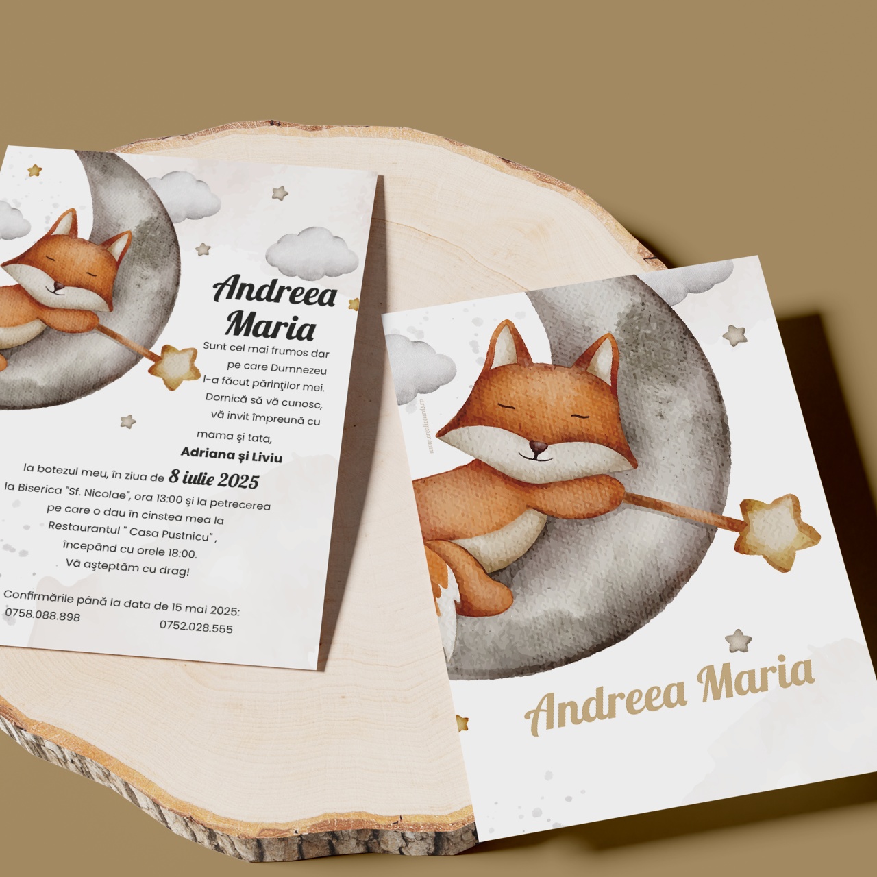 Invitatie de botez vulpita