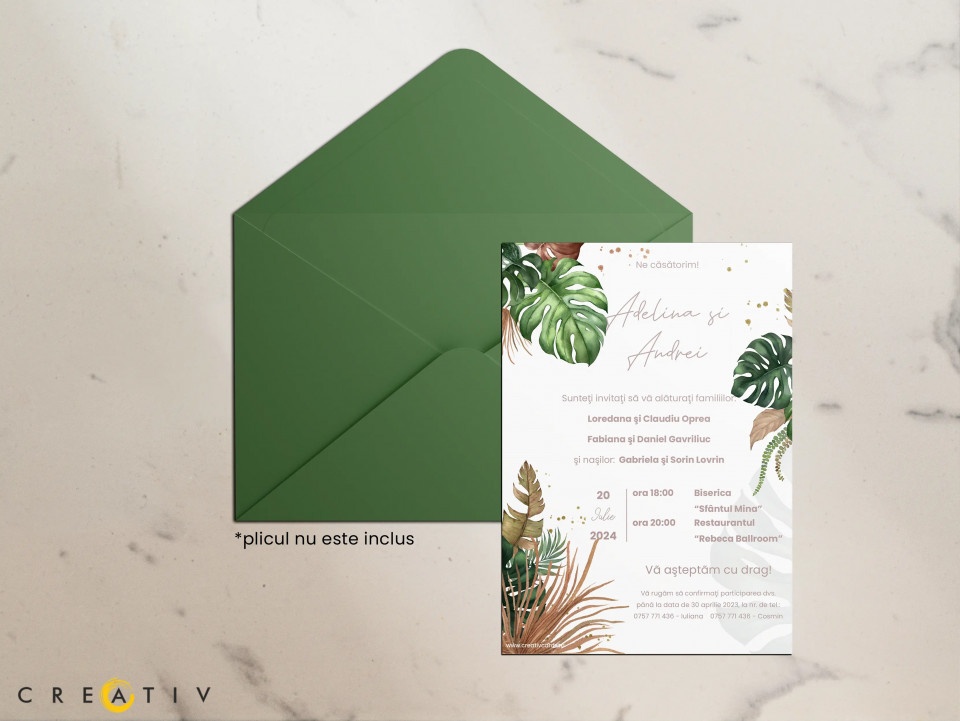 Invitatie de nunta Jungle