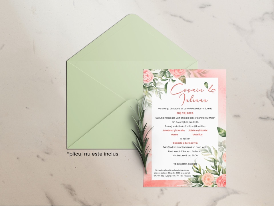 Invitatie de nunta ROSES