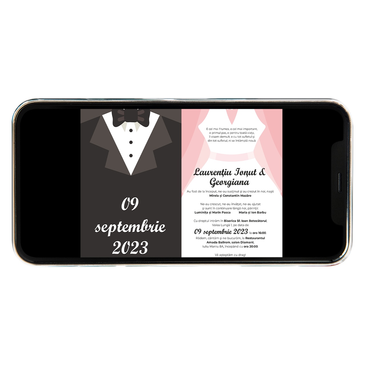 Invitatie digitala de nunta Groom and Bride