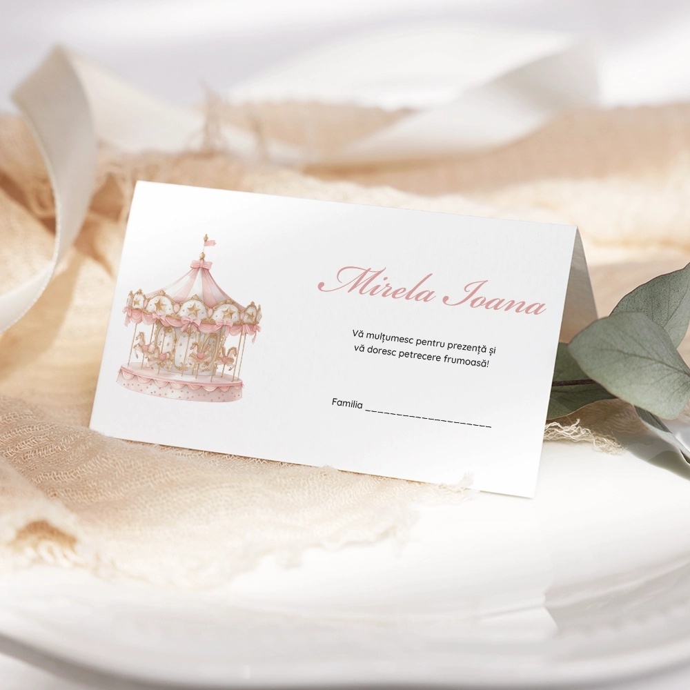 Plic pentru bani de botez carusel 900432