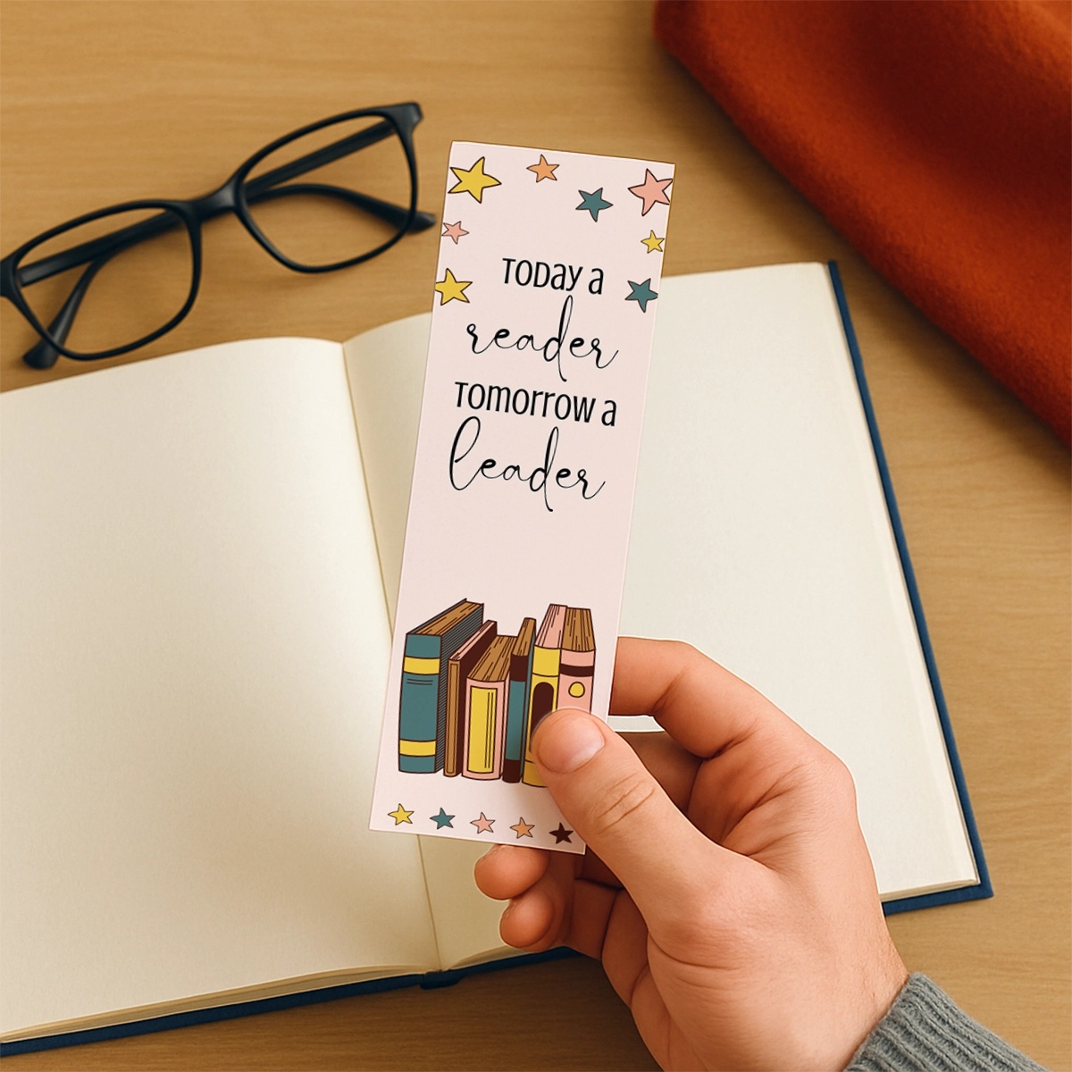 Semn de carte personalizat cu nume si text, model best reader