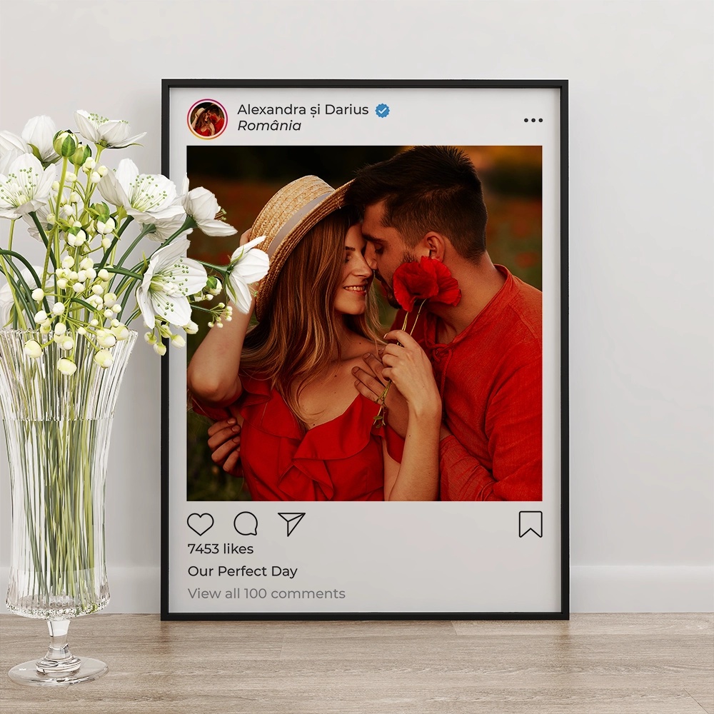 Tablou personalizat cu fotografie stil postare