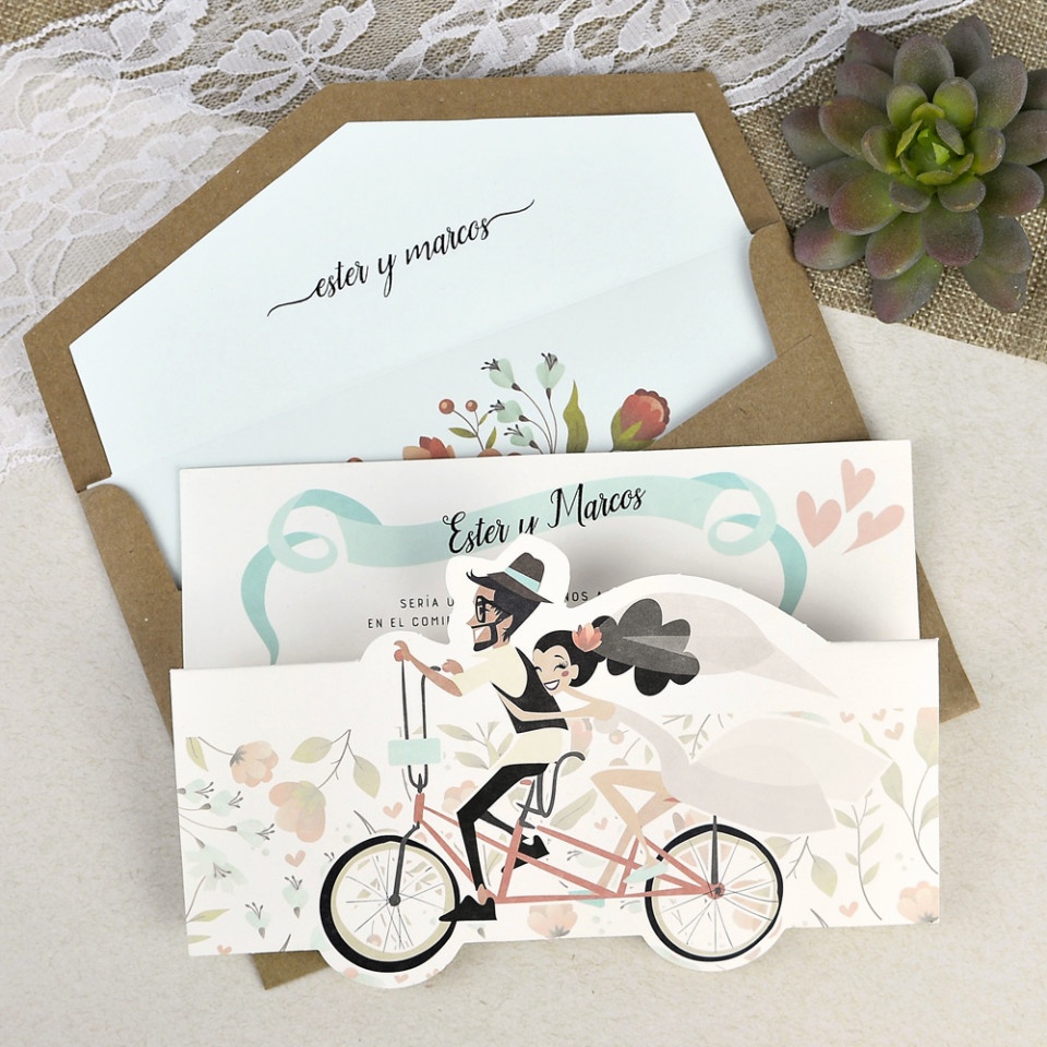 Invitatie de nunta bicicleta 39629