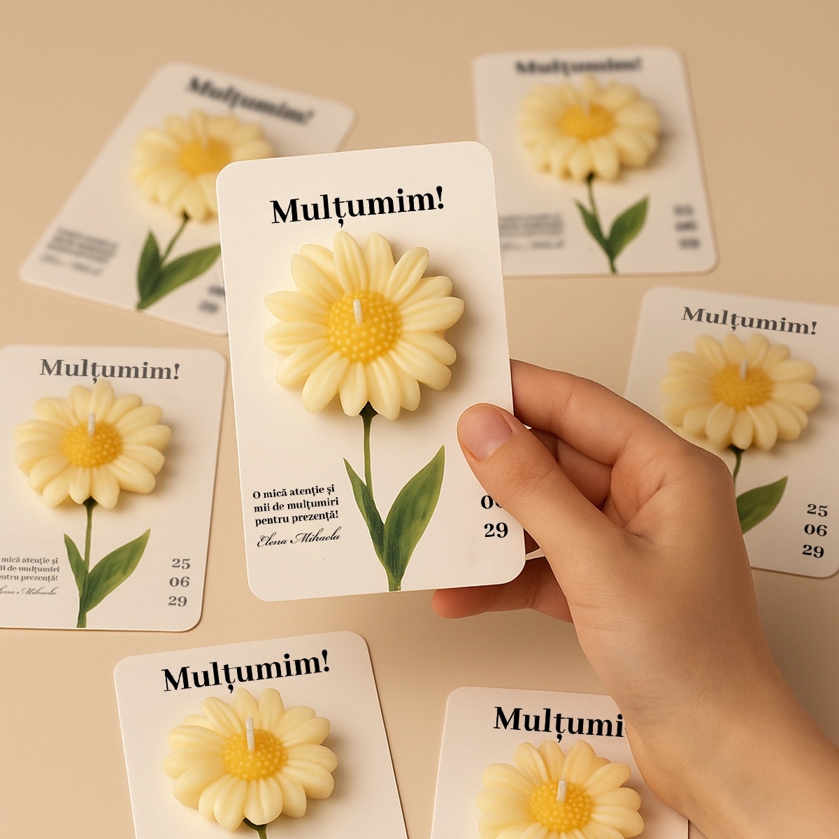 Marturii de botez - lumanare parfumata florala