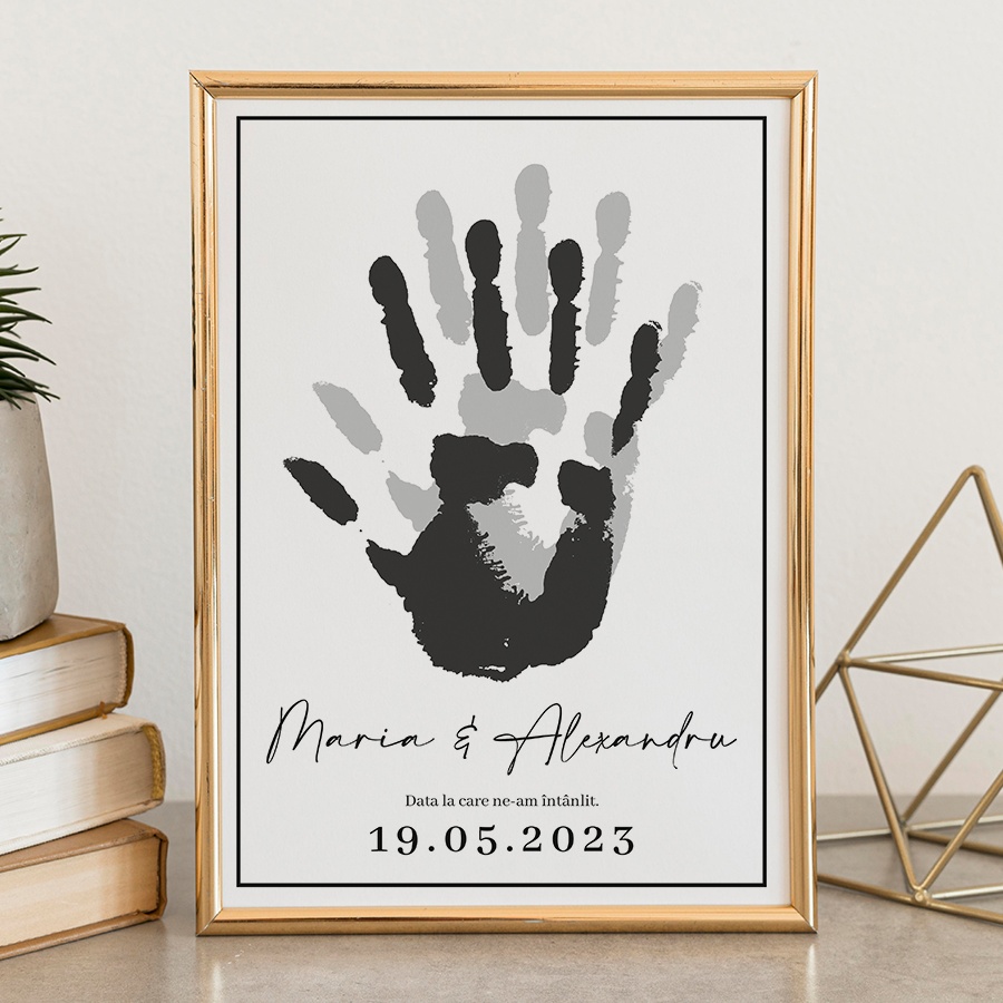 Tablou personalizat pentru cupluri hand print