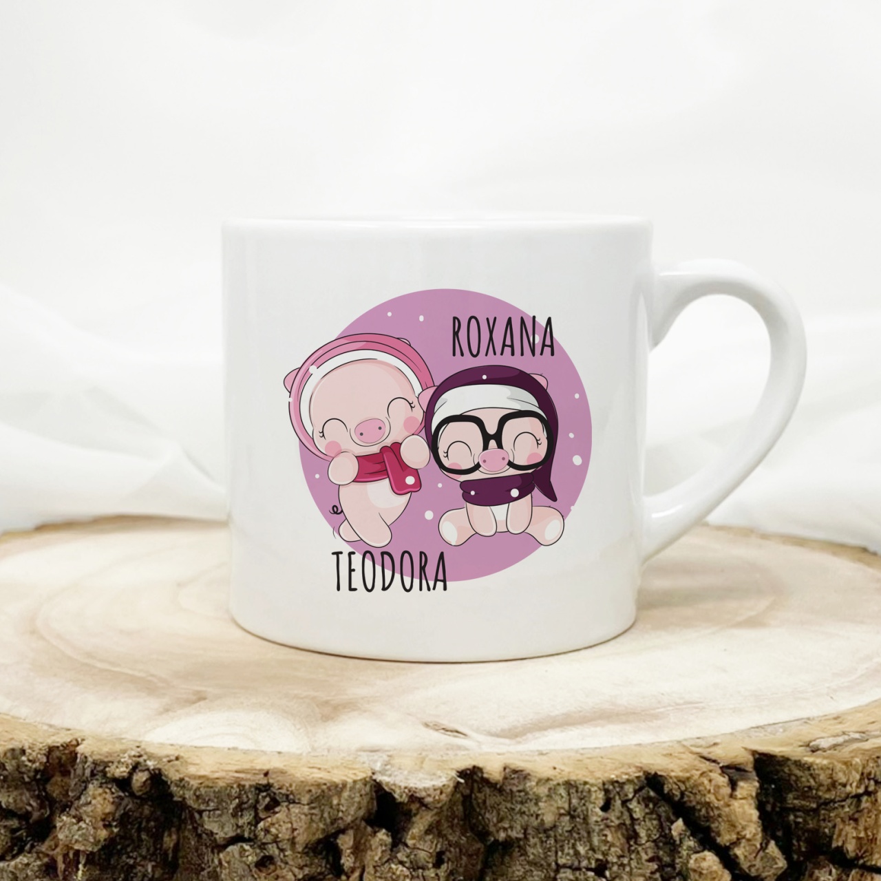 Cana de espresso personalizata cu porcusori si nume