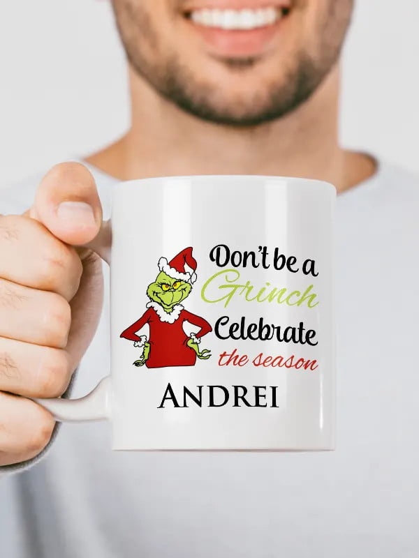 Cana personalizata cu nume - Grinch