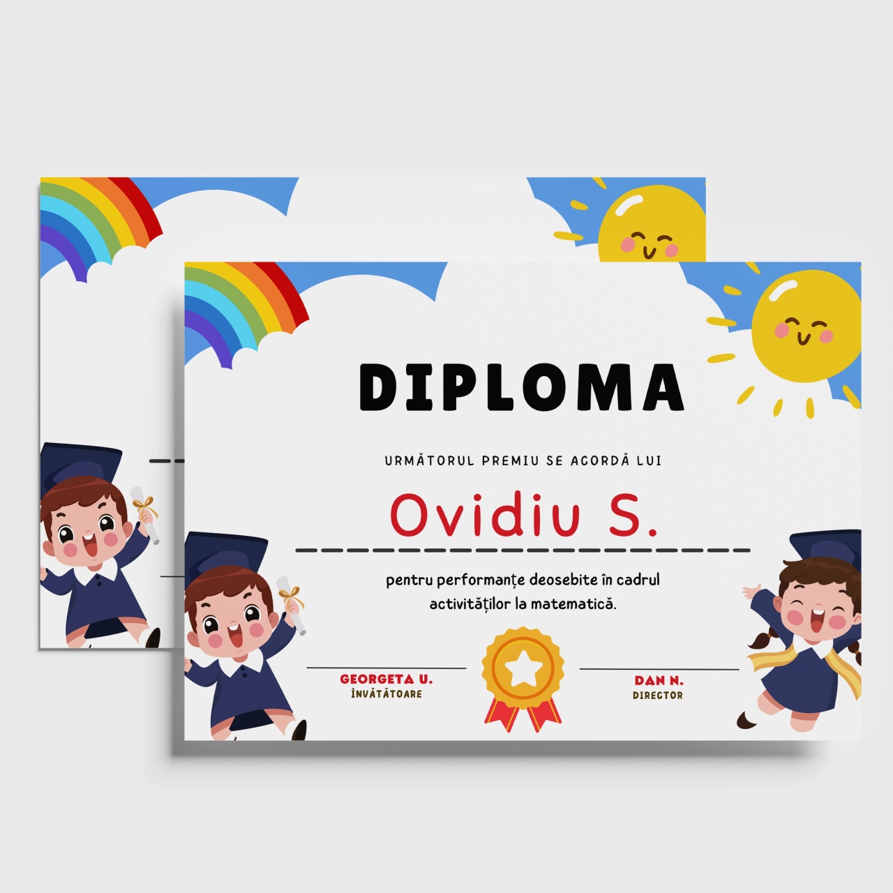 Diploma personalizata Micii absolventi