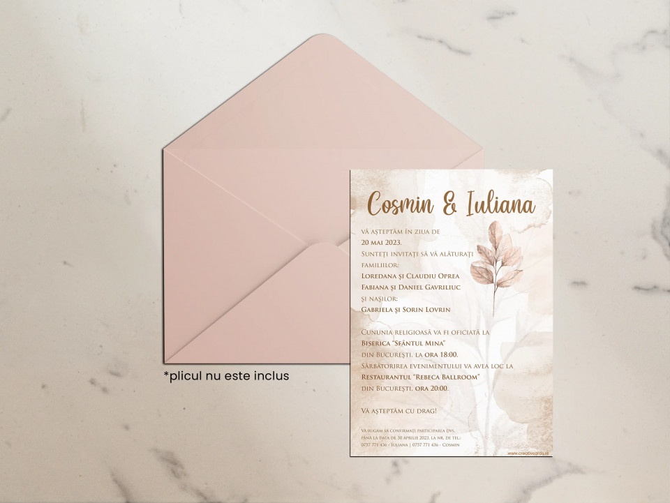 Invitatie de nunta Autumn Leaves