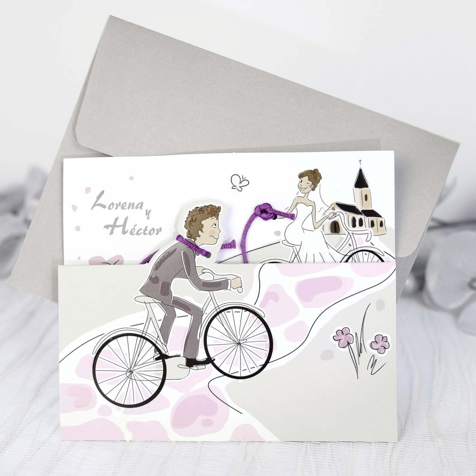 Invitatie de nunta bicicleta 39220