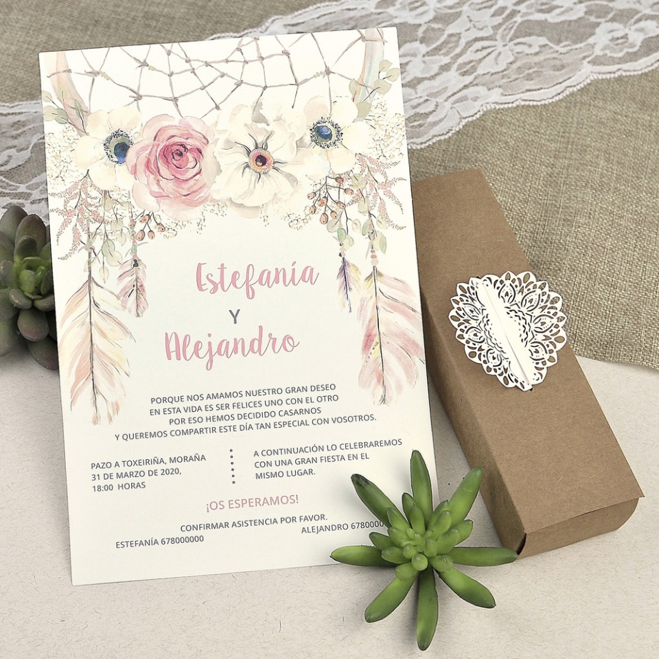 Invitatie de nunta cutie kraft 39608