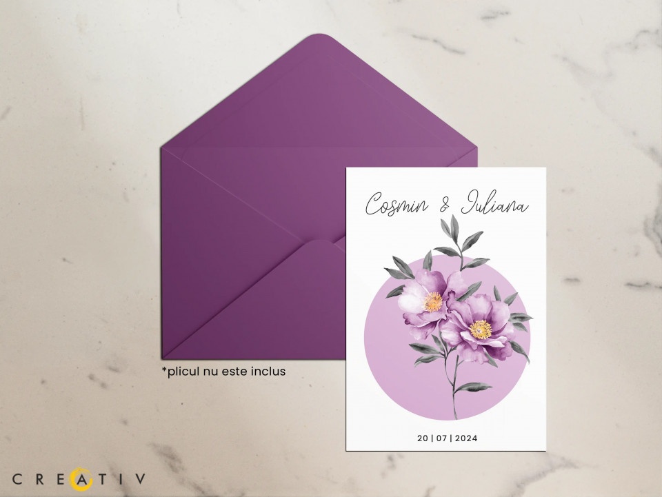 Invitatie de nunta Purple Flower