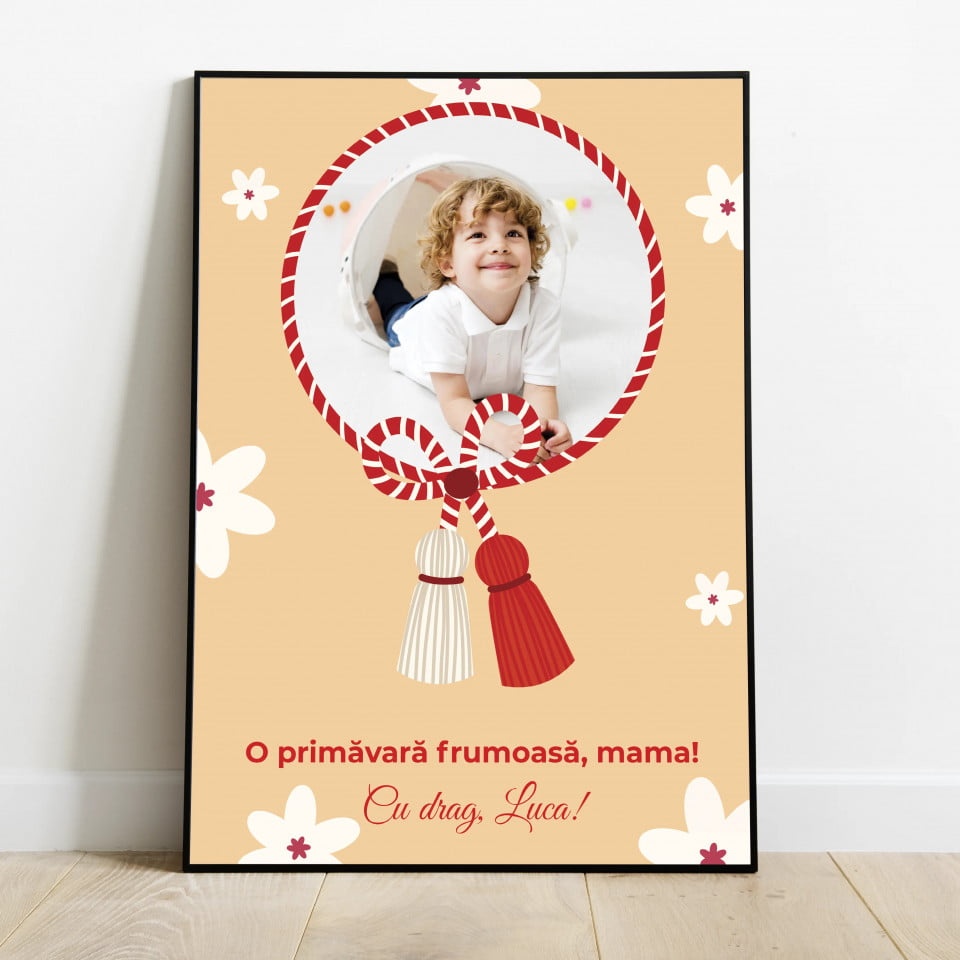 Tablou personalizat cu o fotografie si text pentru Martisor 3